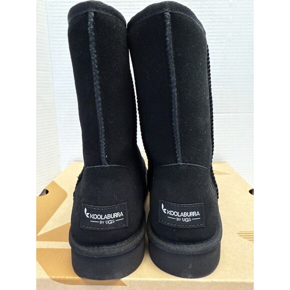 Koolaburra By Ugg  Boots  Black Suede Faux Fur Warm  Boots Size 6, 8 1/2” H New - Picture 1 of 9